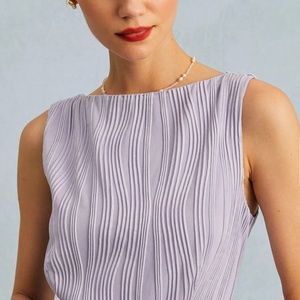 The Purple Water Ripple Textured Sleeveless Mini Dress
